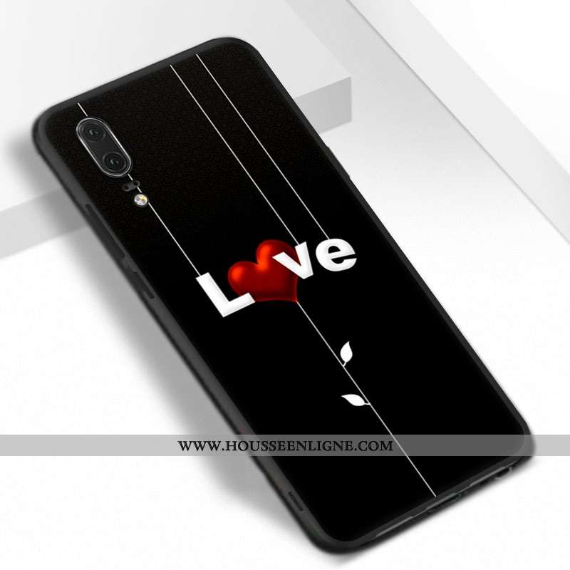 Housse Huawei P20 Ornements Suspendus Fluide Doux Silicone Rouge Téléphone Portable Protection Coque
