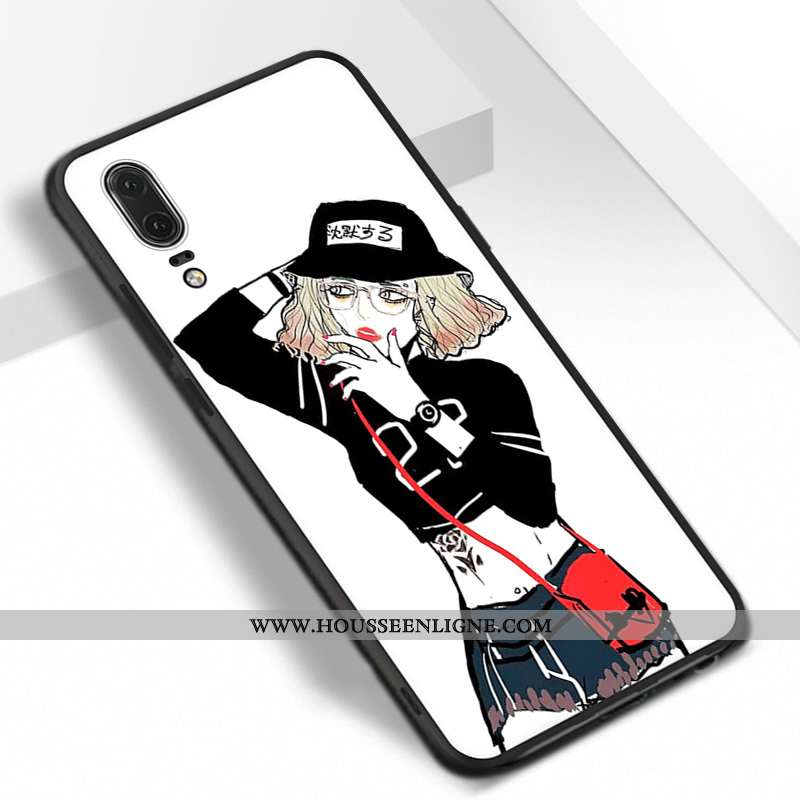 Housse Huawei P20 Ornements Suspendus Fluide Doux Silicone Rouge Téléphone Portable Protection Coque