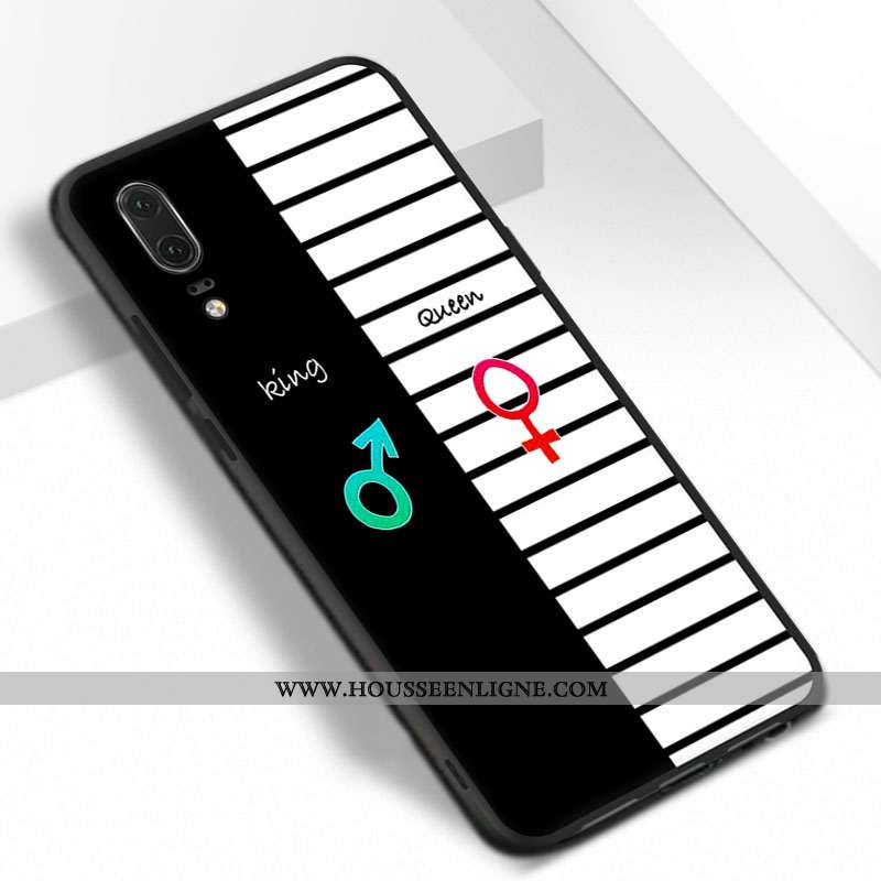 Housse Huawei P20 Ornements Suspendus Fluide Doux Silicone Rouge Téléphone Portable Protection Coque