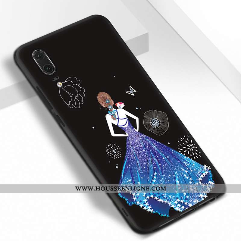 Housse Huawei P20 Ornements Suspendus Fluide Doux Silicone Rouge Téléphone Portable Protection Coque