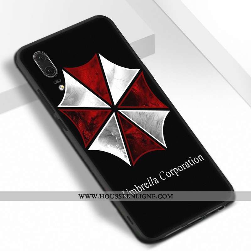 Housse Huawei P20 Ornements Suspendus Fluide Doux Silicone Rouge Téléphone Portable Protection Coque