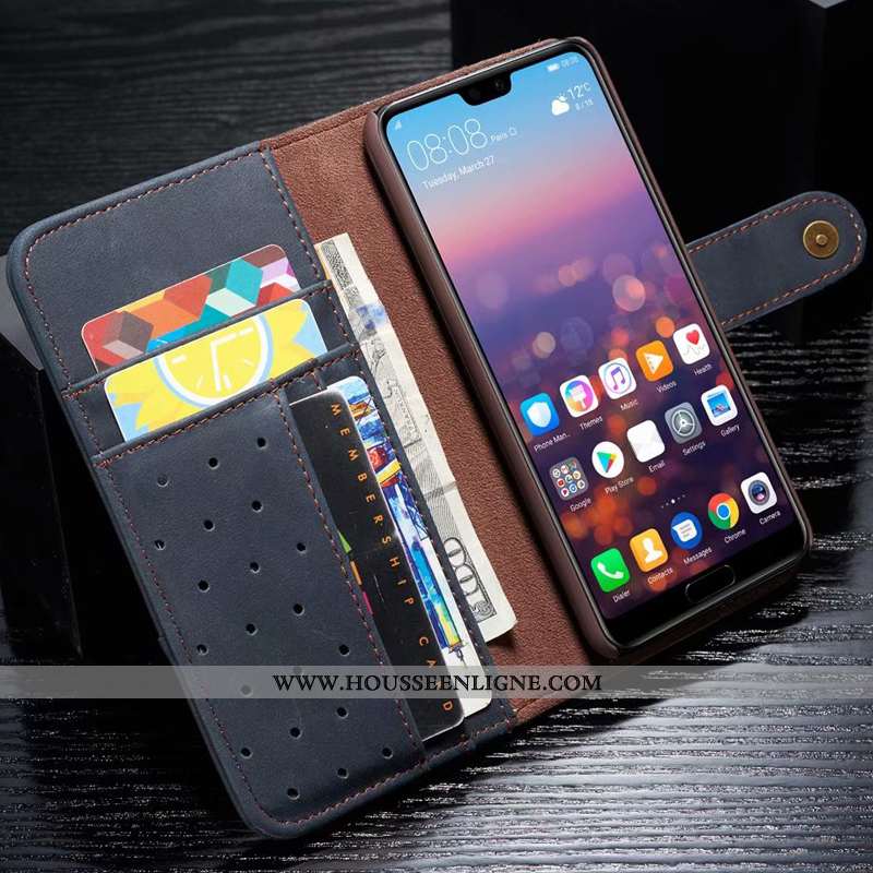 Housse Huawei P20 Pro Cuir Étui Membrane Tout Compris Tempérer Téléphone Portable Marron