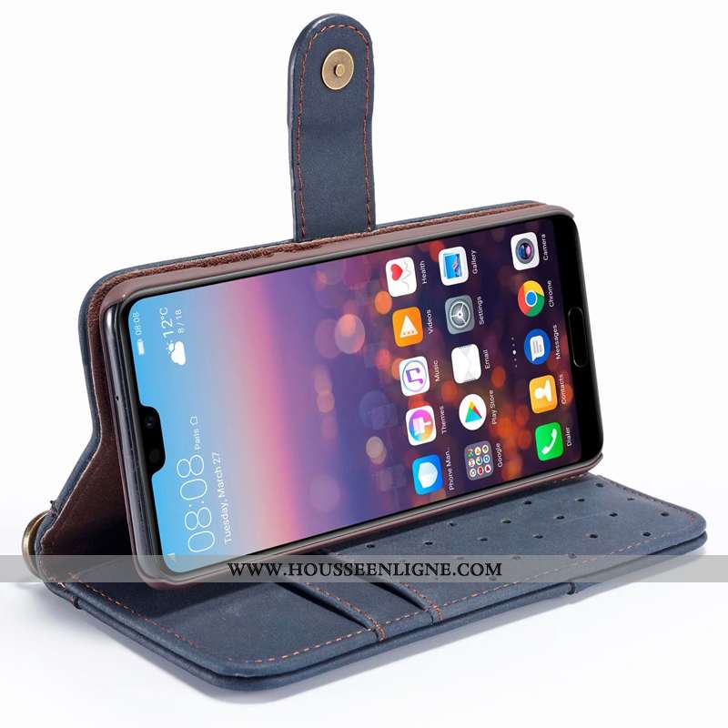 Housse Huawei P20 Pro Cuir Étui Membrane Tout Compris Tempérer Téléphone Portable Marron