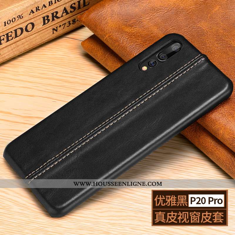 Housse Huawei P20 Pro Délavé En Daim Manuel Téléphone Portable Cuir Haut Protection Étui Cuir Marron