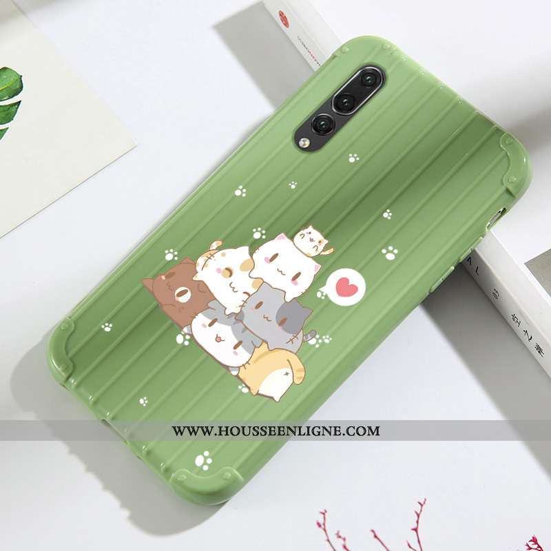 Housse Huawei P20 Pro Fluide Doux Silicone Coque Tendance Incassable Net Rouge Étui Verte