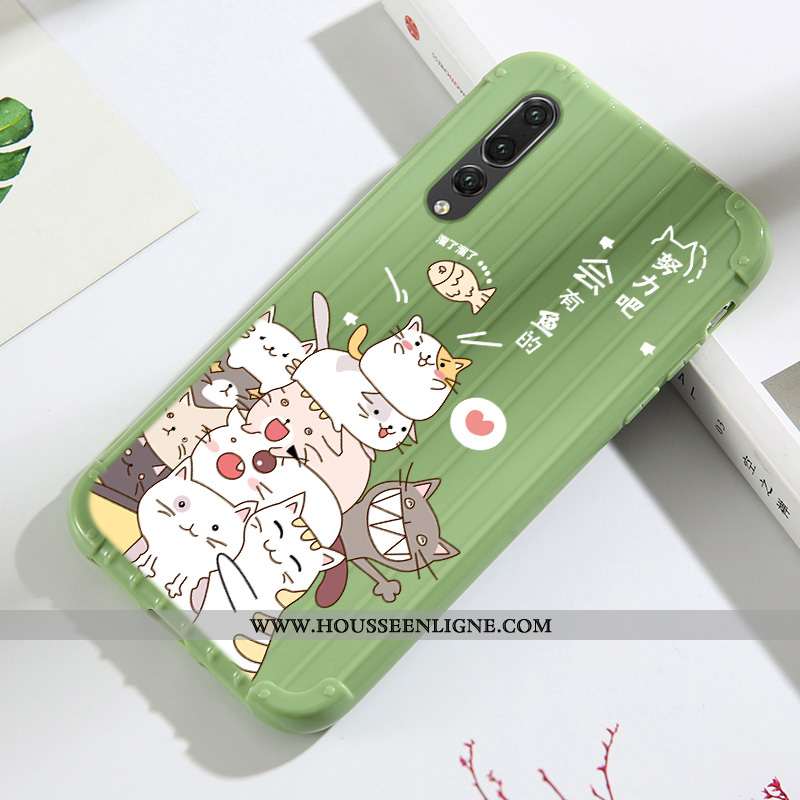 Housse Huawei P20 Pro Fluide Doux Silicone Coque Tendance Incassable Net Rouge Étui Verte