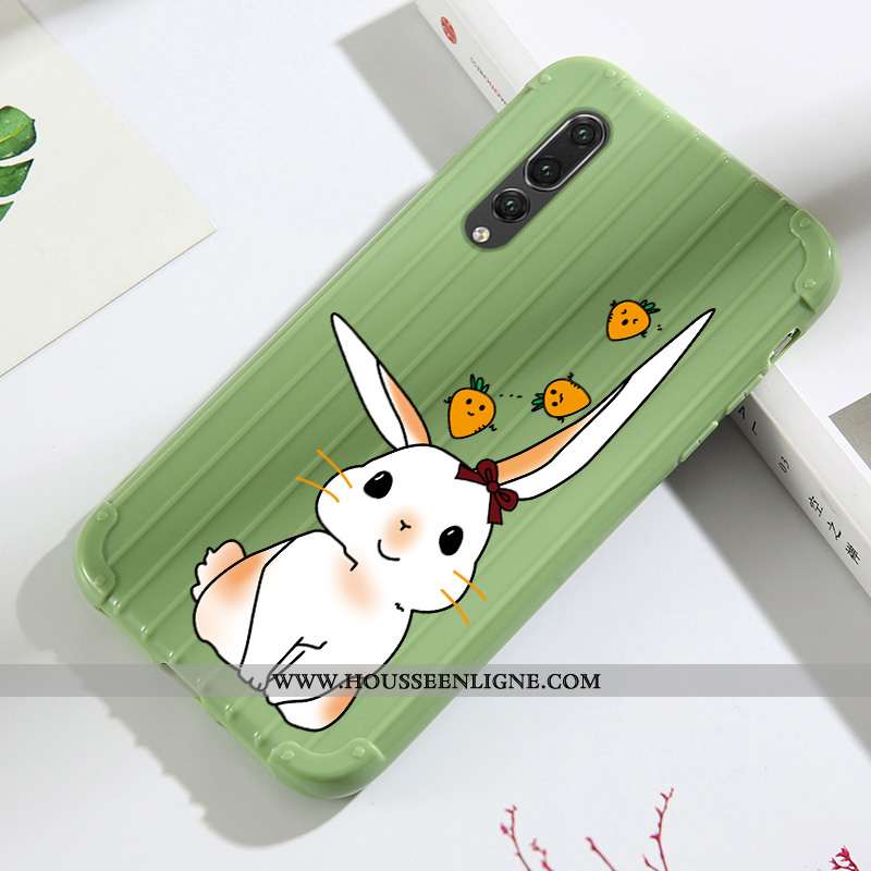 Housse Huawei P20 Pro Fluide Doux Silicone Coque Tendance Incassable Net Rouge Étui Verte