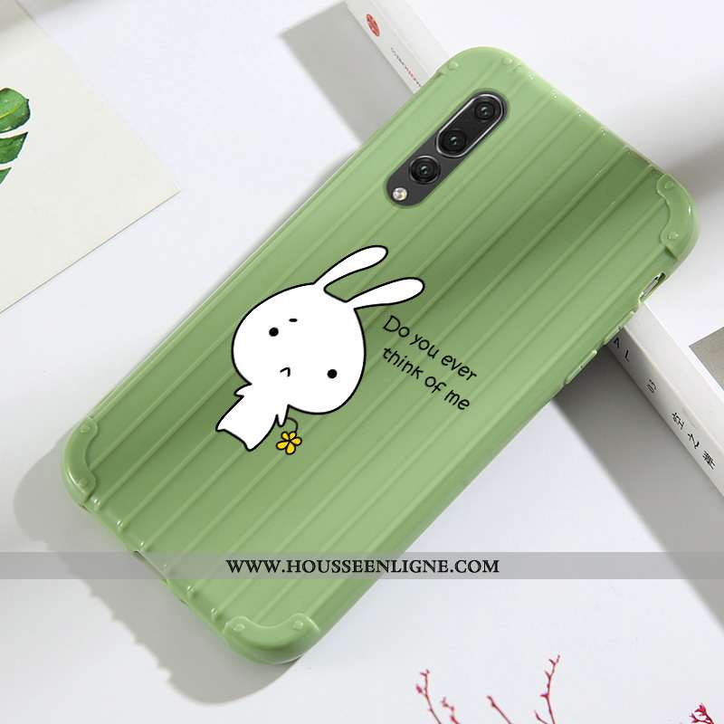 Housse Huawei P20 Pro Fluide Doux Silicone Coque Tendance Incassable Net Rouge Étui Verte