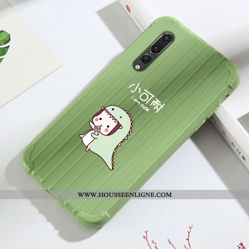 Housse Huawei P20 Pro Fluide Doux Silicone Coque Tendance Incassable Net Rouge Étui Verte
