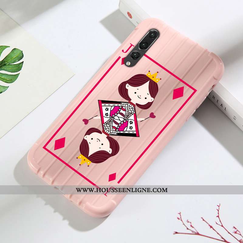 Housse Huawei P20 Pro Fluide Doux Silicone Coque Tendance Incassable Net Rouge Étui Verte