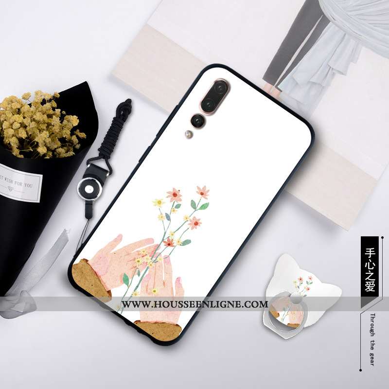 Housse Huawei P20 Pro Personnalité Créatif Ornements Suspendus Simple Incassable Étui Silicone Blanc
