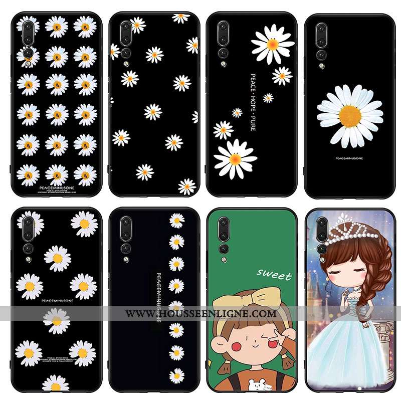 Housse Huawei P20 Pro Personnalité Fluide Doux Silicone Noir Tout Compris Téléphone Portable Petite 