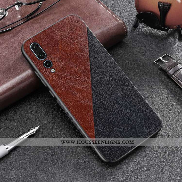 Housse Huawei P20 Pro Personnalité Tendance Tout Compris Cuir Coque Téléphone Portable Marron
