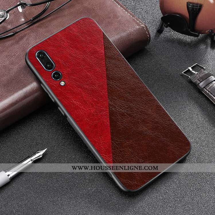 Housse Huawei P20 Pro Personnalité Tendance Tout Compris Cuir Coque Téléphone Portable Marron