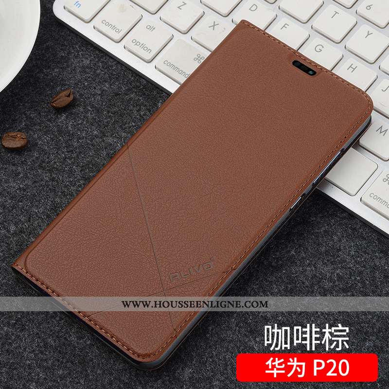 Housse Huawei P20 Protection Cuir Noir Difficile Coque Business Tout Compris