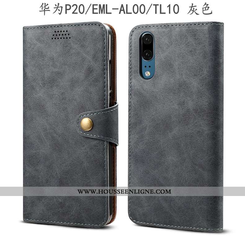 Housse Huawei P20 Protection Cuir Étui Vert Tout Compris Coque Téléphone Portable Armée Verte