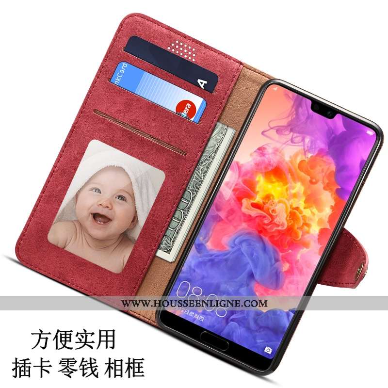 Housse Huawei P20 Protection Cuir Étui Vert Tout Compris Coque Téléphone Portable Armée Verte
