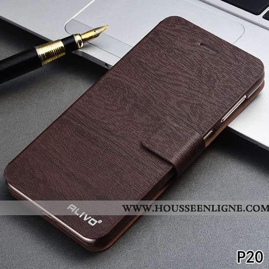 Housse Huawei P20 Tendance Cuir Rose Incassable Difficile Protection Étui