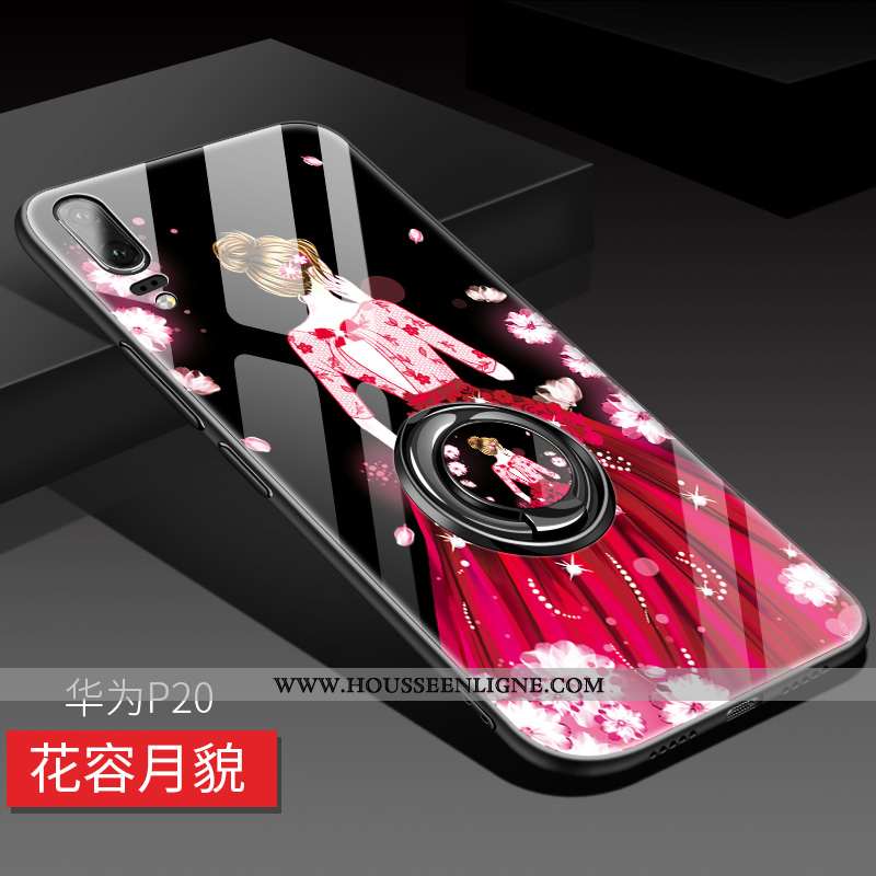 Housse Huawei P20 Tendance Verre Rouge Luxe Étui Incassable Miroir