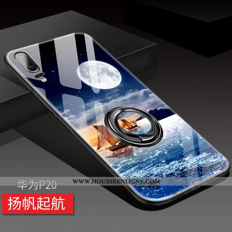 Housse Huawei P20 Tendance Verre Rouge Luxe Étui Incassable Miroir