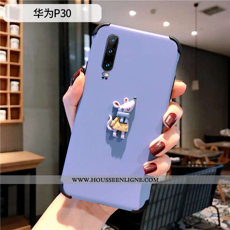 Housse Huawei P30 Charmant Silicone Téléphone Portable Dimensionnel Dessin Animé Rose Frais