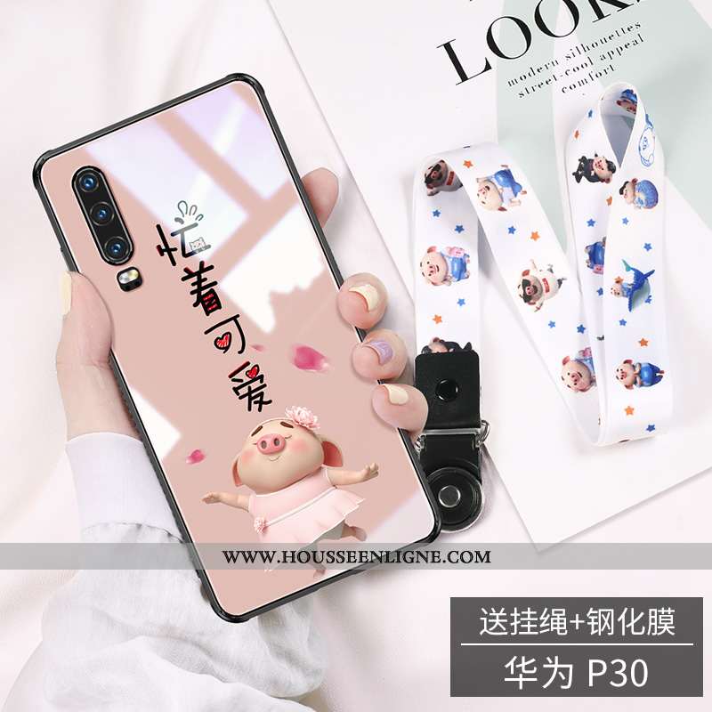 Housse Huawei P30 Charmant Ultra Téléphone Portable Légère Étui Dessin Animé Tendance Rose