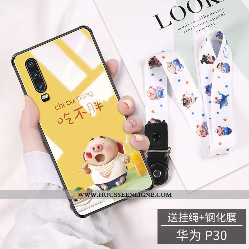 Housse Huawei P30 Charmant Ultra Téléphone Portable Légère Étui Dessin Animé Tendance Rose