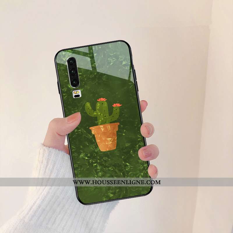 Housse Huawei P30 Créatif Dessin Animé Silicone Coque Tendance Personnalité Frais Verte