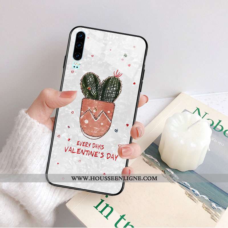Housse Huawei P30 Créatif Dessin Animé Silicone Coque Tendance Personnalité Frais Verte