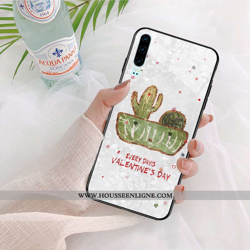 Housse Huawei P30 Créatif Dessin Animé Silicone Coque Tendance Personnalité Frais Verte
