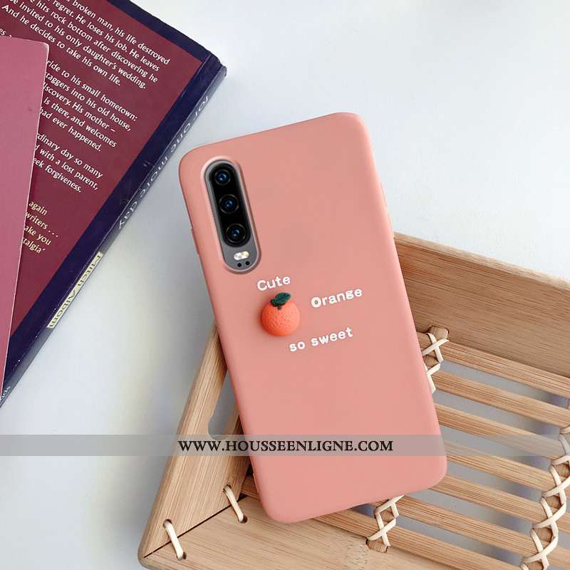 Housse Huawei P30 Créatif Fluide Doux Simple Fruit Rose Étui Protection