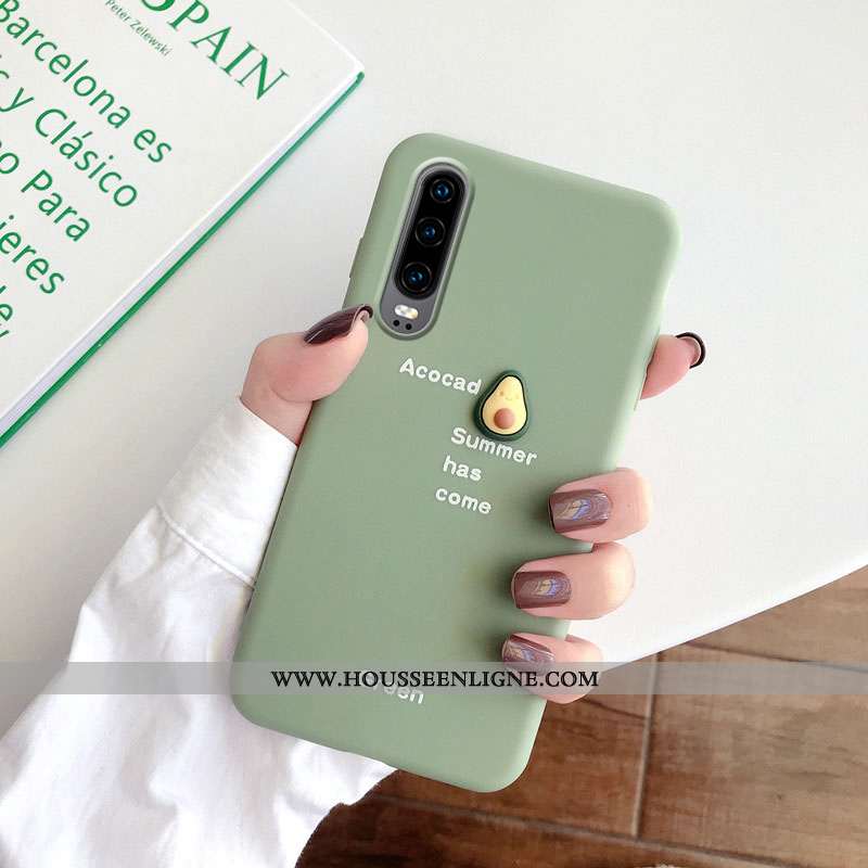 Housse Huawei P30 Créatif Fluide Doux Simple Fruit Rose Étui Protection