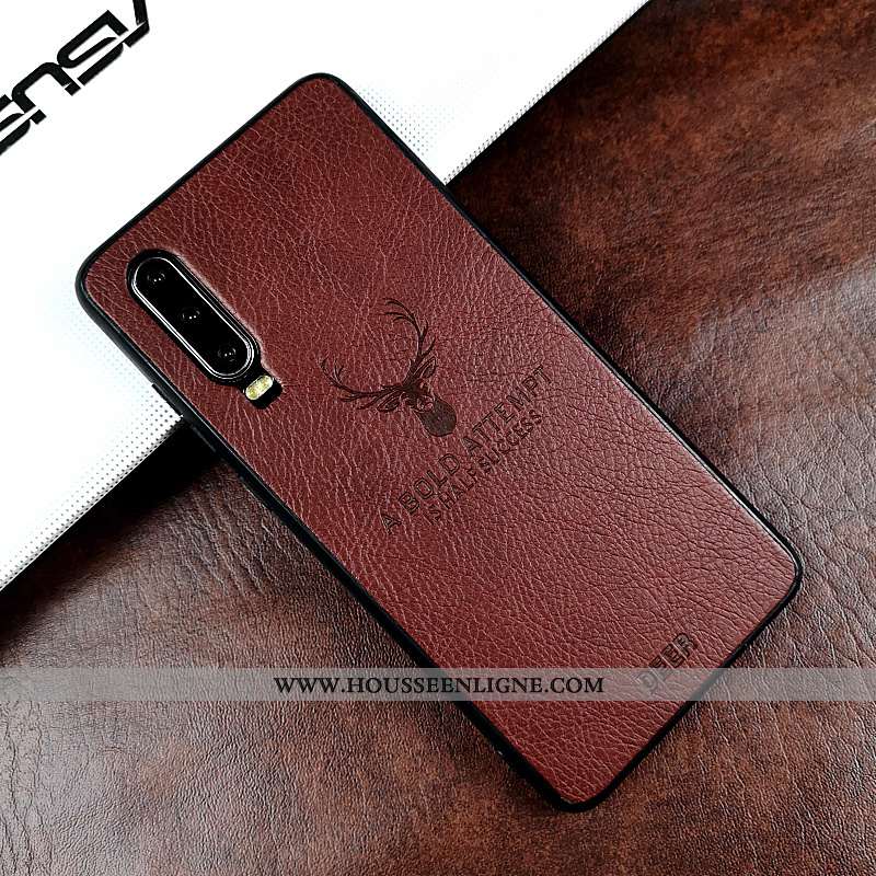 Housse Huawei P30 Cuir Protection Noir Légère Étui Ultra Incassable