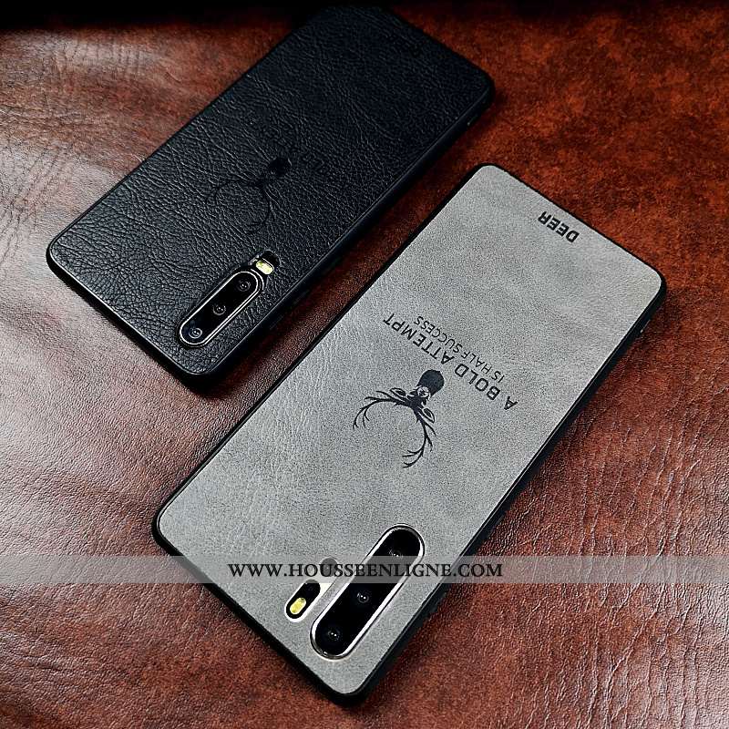 Housse Huawei P30 Cuir Protection Noir Légère Étui Ultra Incassable