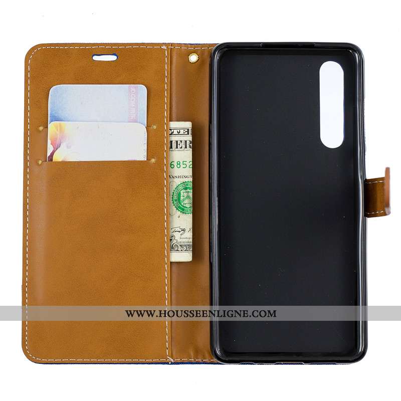 Housse Huawei P30 Cuir Protection Portefeuille Rouge En Denim Nouveau Coque