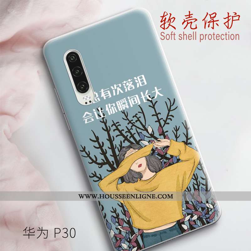 Housse Huawei P30 Fluide Doux Silicone Blanc Légère Tout Compris Étui Tendance Blanche