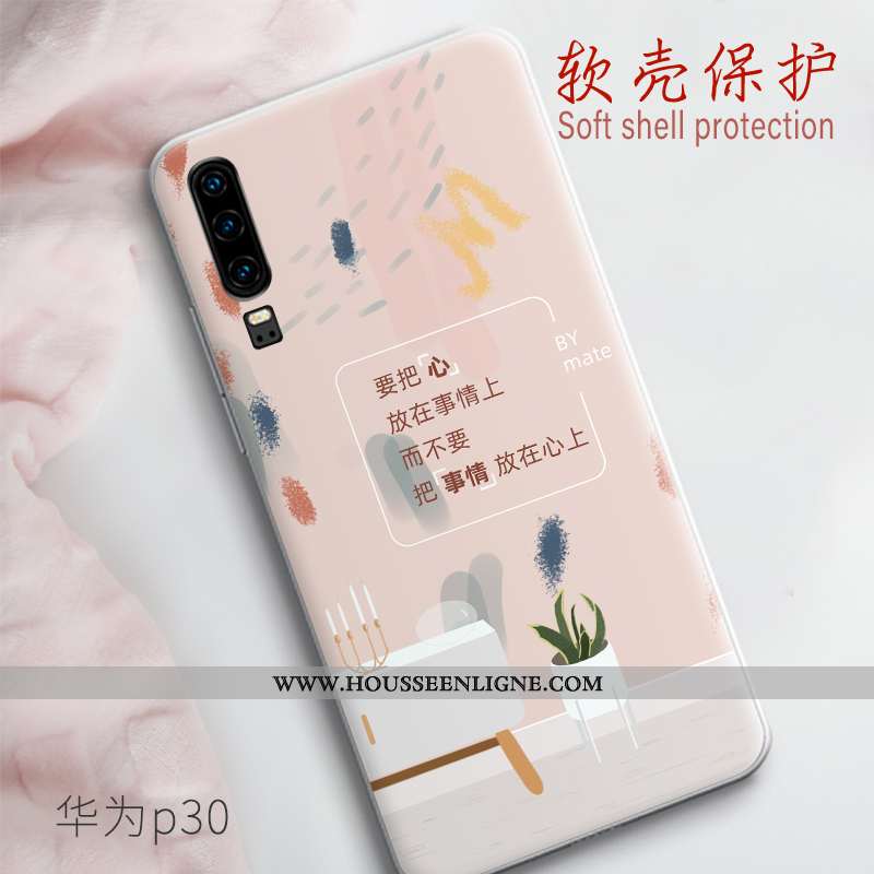 Housse Huawei P30 Fluide Doux Silicone Blanc Légère Tout Compris Étui Tendance Blanche