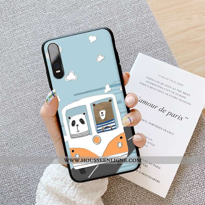 Housse Huawei P30 Fluide Doux Silicone Dessin Animé Créatif Protection Tout Compris Tendance Bleu