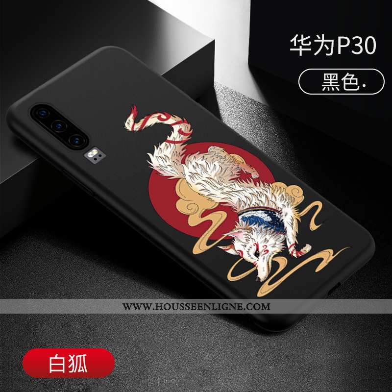 Housse Huawei P30 Fluide Doux Silicone Net Rouge Jaune Vintage Amoureux Créatif