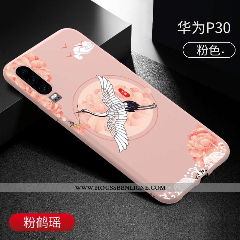 Housse Huawei P30 Fluide Doux Silicone Net Rouge Jaune Vintage Amoureux Créatif
