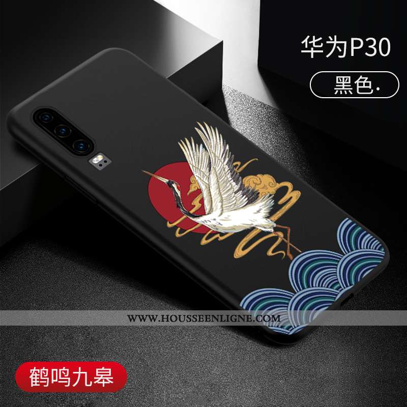 Housse Huawei P30 Fluide Doux Silicone Net Rouge Jaune Vintage Amoureux Créatif