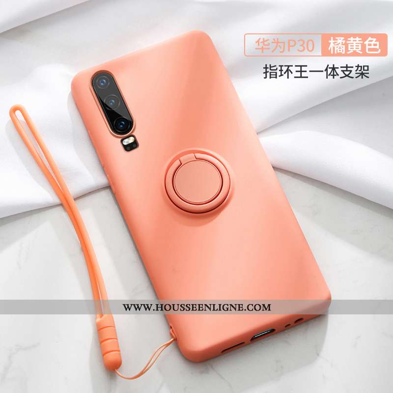 Housse Huawei P30 Fluide Doux Silicone Téléphone Portable Tendance Incassable Délavé En Daim Coque R