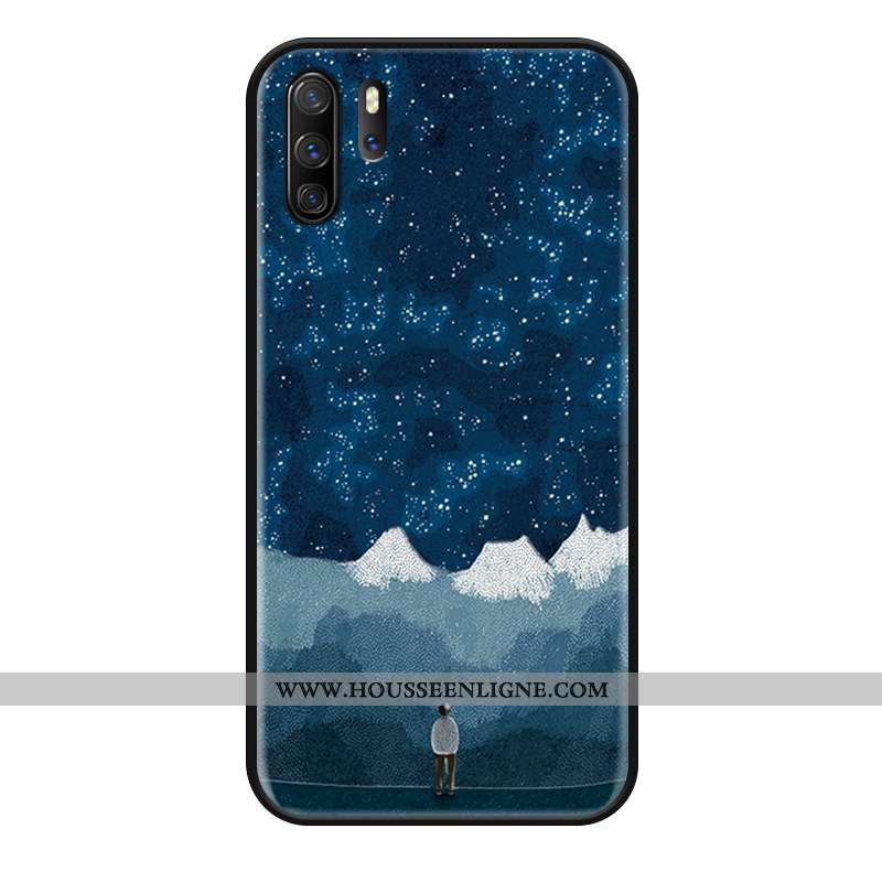 Housse Huawei P30 Gaufrage Silicone Étui Délavé En Daim Mode Personnalité Coque Jaune