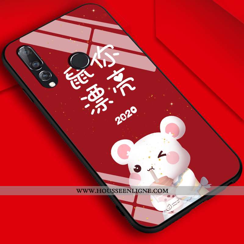 Housse Huawei P30 Lite Délavé En Daim Personnalité Dessin Animé Nouveau Tendance Rouge Étui