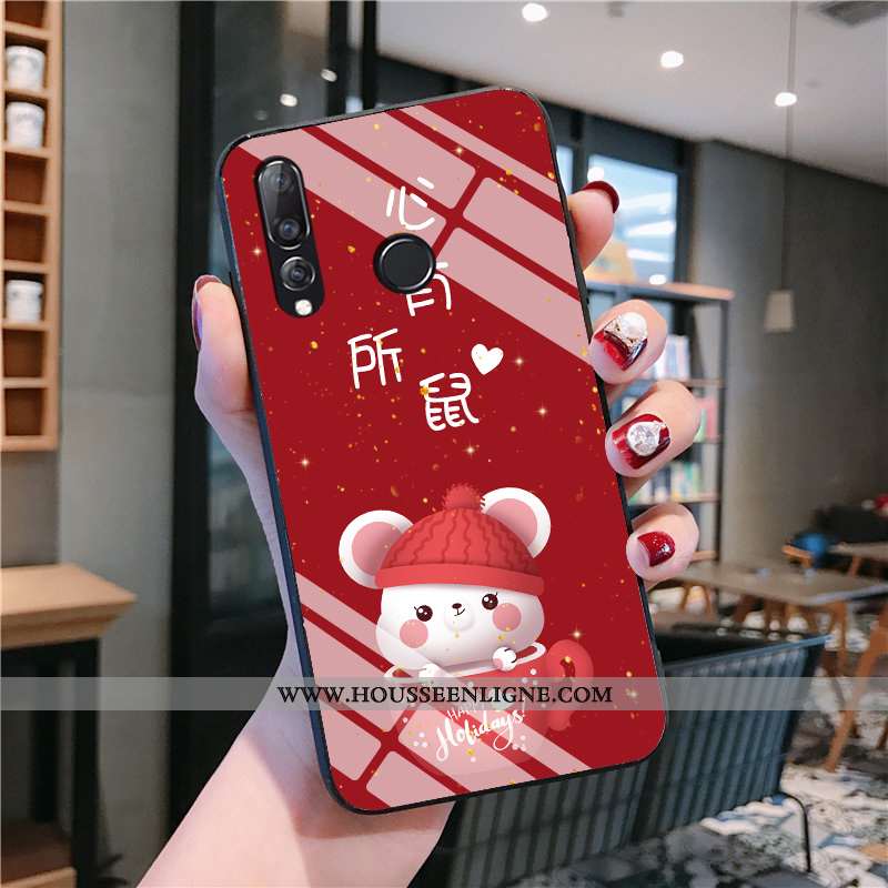 Housse Huawei P30 Lite Délavé En Daim Personnalité Dessin Animé Nouveau Tendance Rouge Étui