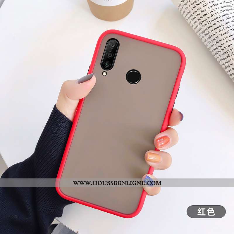 Housse Huawei P30 Lite Délavé En Daim Personnalité Transparent Incassable Étui Fluide Doux Blanc Bla