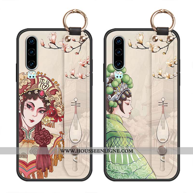 Housse Huawei P30 Lite Fluide Doux Silicone Téléphone Portable Protection Vintage Coque Incassable B