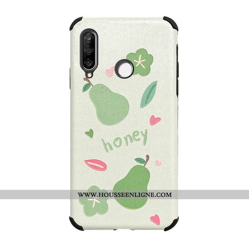 Housse Huawei P30 Lite Protection Dessin Animé Tout Compris Tempérer Vert Jeunesse Membrane Verte