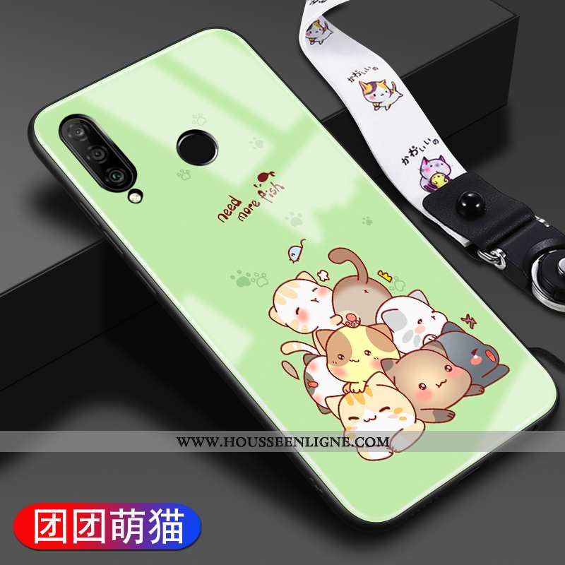 Housse Huawei P30 Lite Silicone Mode Coque Dessin Animé Tendance Téléphone Portable Personnalité Bla