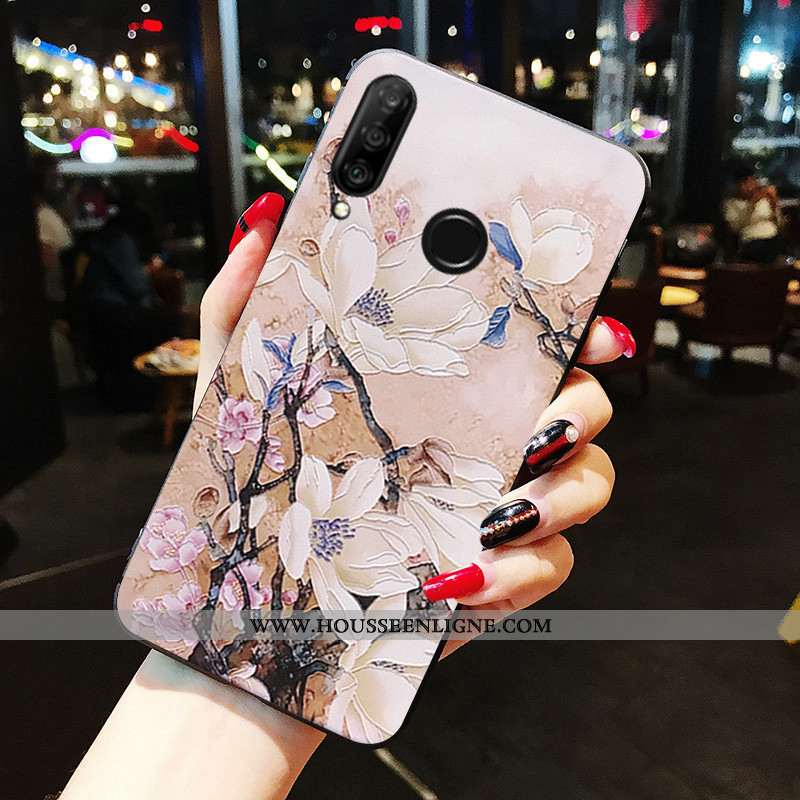 Housse Huawei P30 Lite Silicone Protection Tout Compris Fluide Doux Rose Incassable Coque